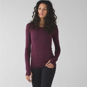 Lululemon Swiftly Tech Long Sleeve Crew in Heathered Dashing Purple